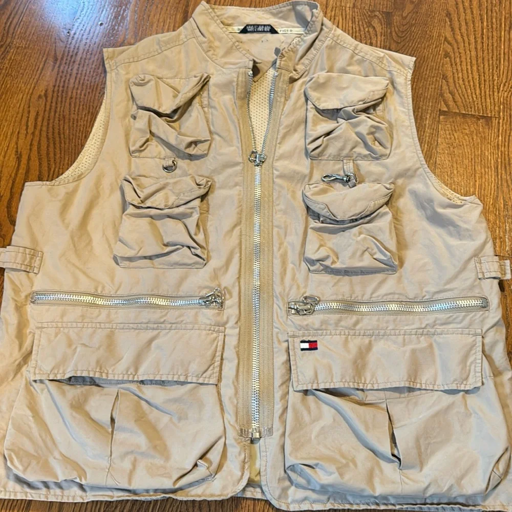 Tommy Hilfiger VINTAGE  limited edition expedition safari tan vest size XL